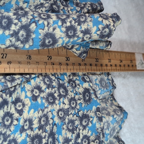 Free People Blue and Cream Floral Mini Dress - Picture 5 of 7